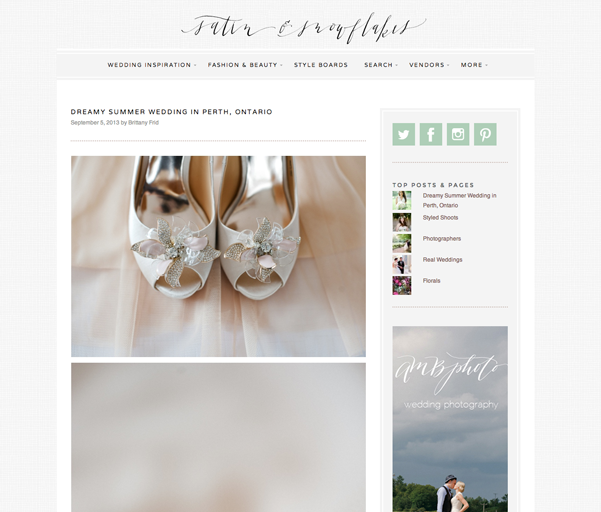 Stewart Park Wedding Perth Ontario Featured on Satin and Snowflakes